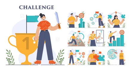 Business Challenge Illustration Pack