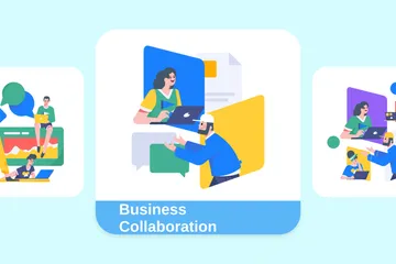 Business Collaboration Illustration Pack