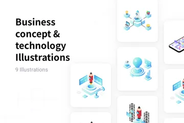 Business Concept & Technology Illustration Pack