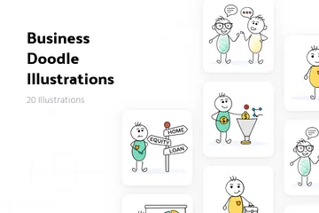 Business Doodle Illustration Pack