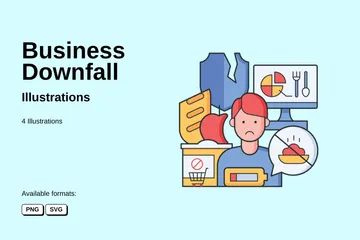 Business Downfall Illustration Pack