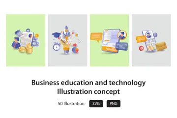 Business Education And Technology Illustration Pack