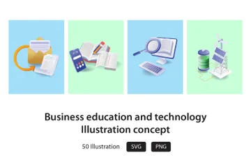 Business Education And Technology Illustration Pack
