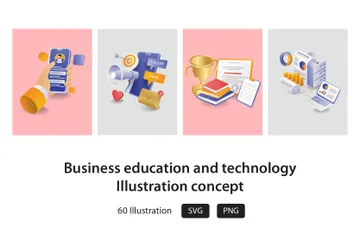 Business Education And Technology Illustration Pack