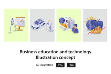 Business Education And Technology Illustration Pack