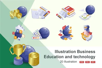 Business Education And Technology Illustration Pack