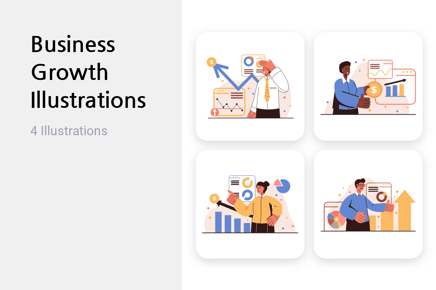 Business Growth Illustration Pack - 4 Free Download Business ...