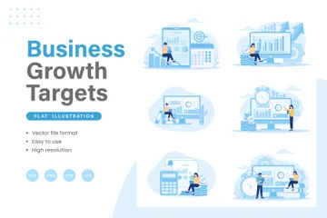 Business Growth Targets Illustration Pack