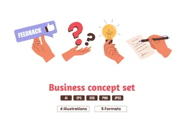 Business Hand Holding Illustration Pack