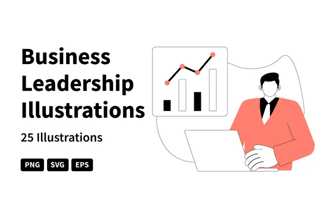 Free Business Leadership Illustration Pack - 25 Business Illustrations ...