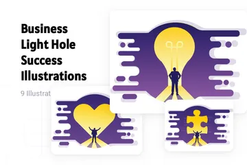 Business Light Hole Success Illustration Pack