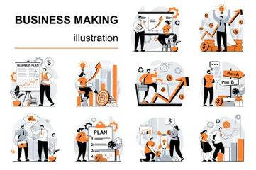 Business Making Illustration Pack