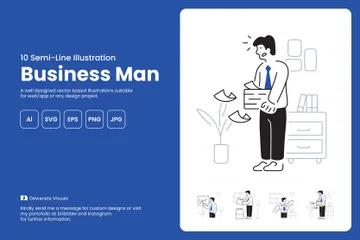 Business Man Illustration Pack