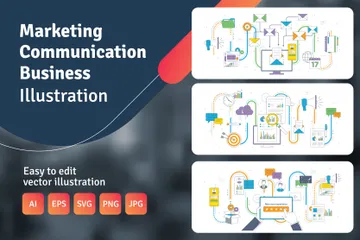 Business Marketing And Communication Illustration Pack