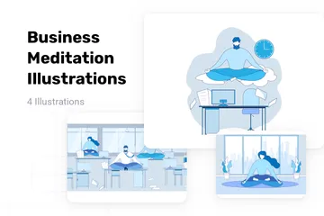 Business Meditation Illustration Pack