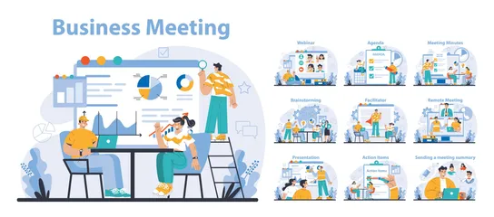 Business Meeting Illustration Pack