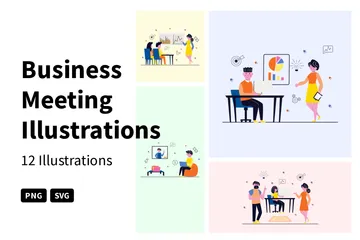 Business Meeting Illustration Pack