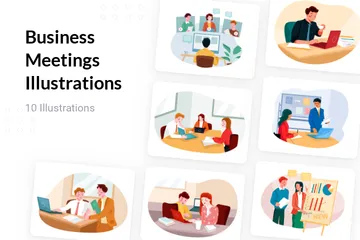Business Meetings Illustration Pack