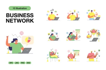 Business Network Illustration Pack