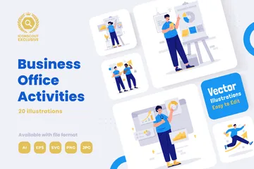 Business Office Activities Illustration Pack