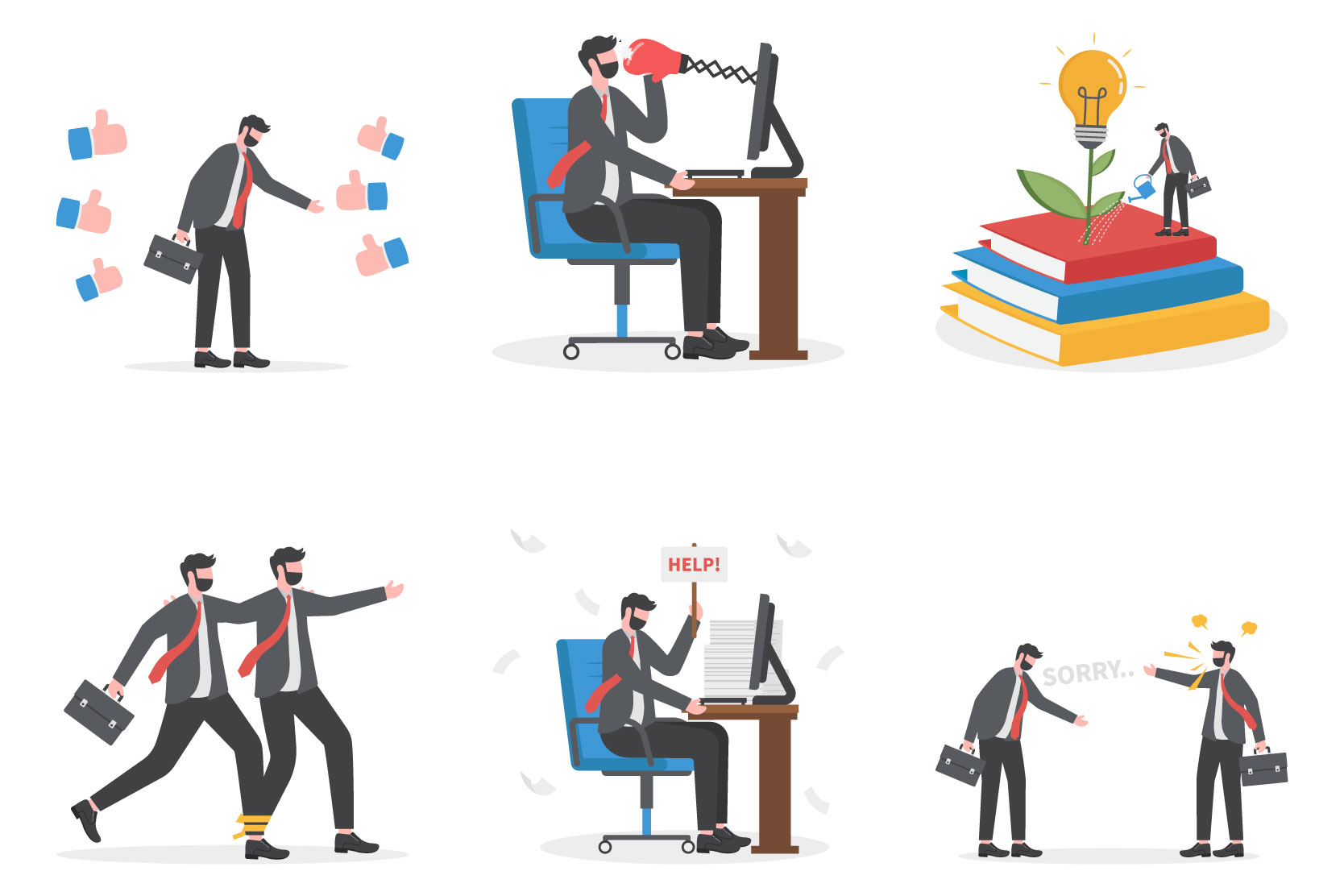 Business Pack Illustration Pack - 30 Business Illustrations | SVG, PNG ...