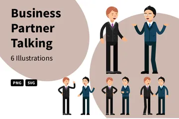 Business Partner Talking Illustration Pack