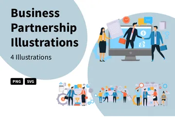 Business Partnership Illustration Pack