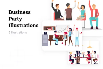 Business Party Illustration Pack