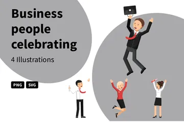Business People Celebrating Illustration Pack
