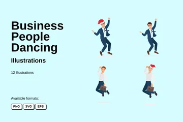 Business People Dancing Illustration Pack