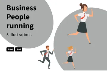 Business People Running Illustration Pack