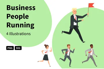 Business People Running Illustration Pack