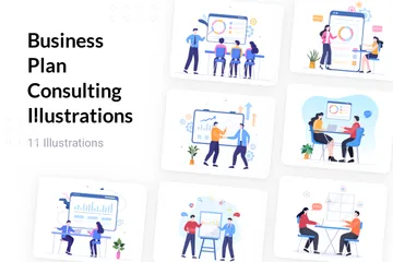 Business Plan Consulting Illustration Pack