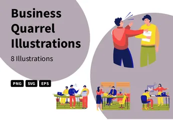 Business Quarrel Illustration Pack