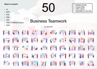 Business Teamwork Illustration Pack