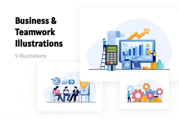 Business & Teamarbeit Illustrationspack