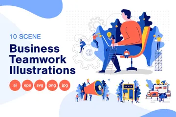 Business Teamwork Illustration Pack