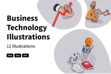 Business-Technologie Illustrationspack