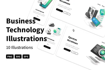 Business-Technologie Illustration Pack