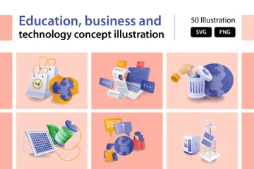 Business-Technologie Illustrationspack