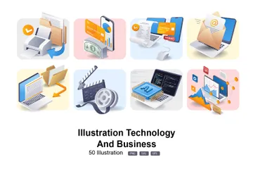 Business-Technologie Illustrationspack