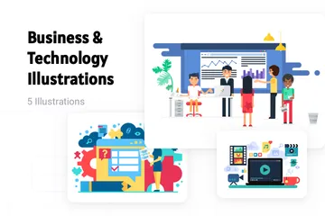 Business-Technologie Illustrationspack