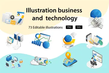 Business Technology And Education Illustration Pack