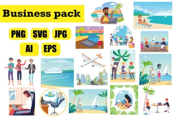 Business Travelling Illustration Pack