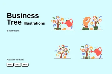 Business Tree Illustration Pack
