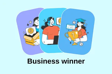 Business Winner Illustration Pack
