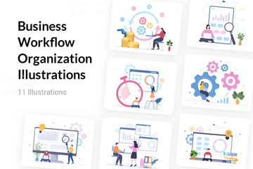 Business Workflow Organization Illustration Pack