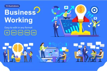 Business Working Illustration Pack
