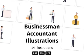 Businessman Accountant Illustration Pack