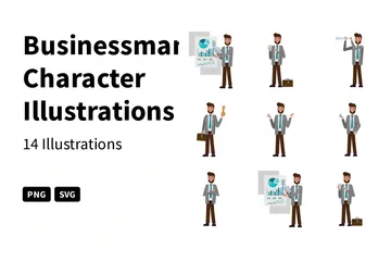 Businessman Character Illustration Pack